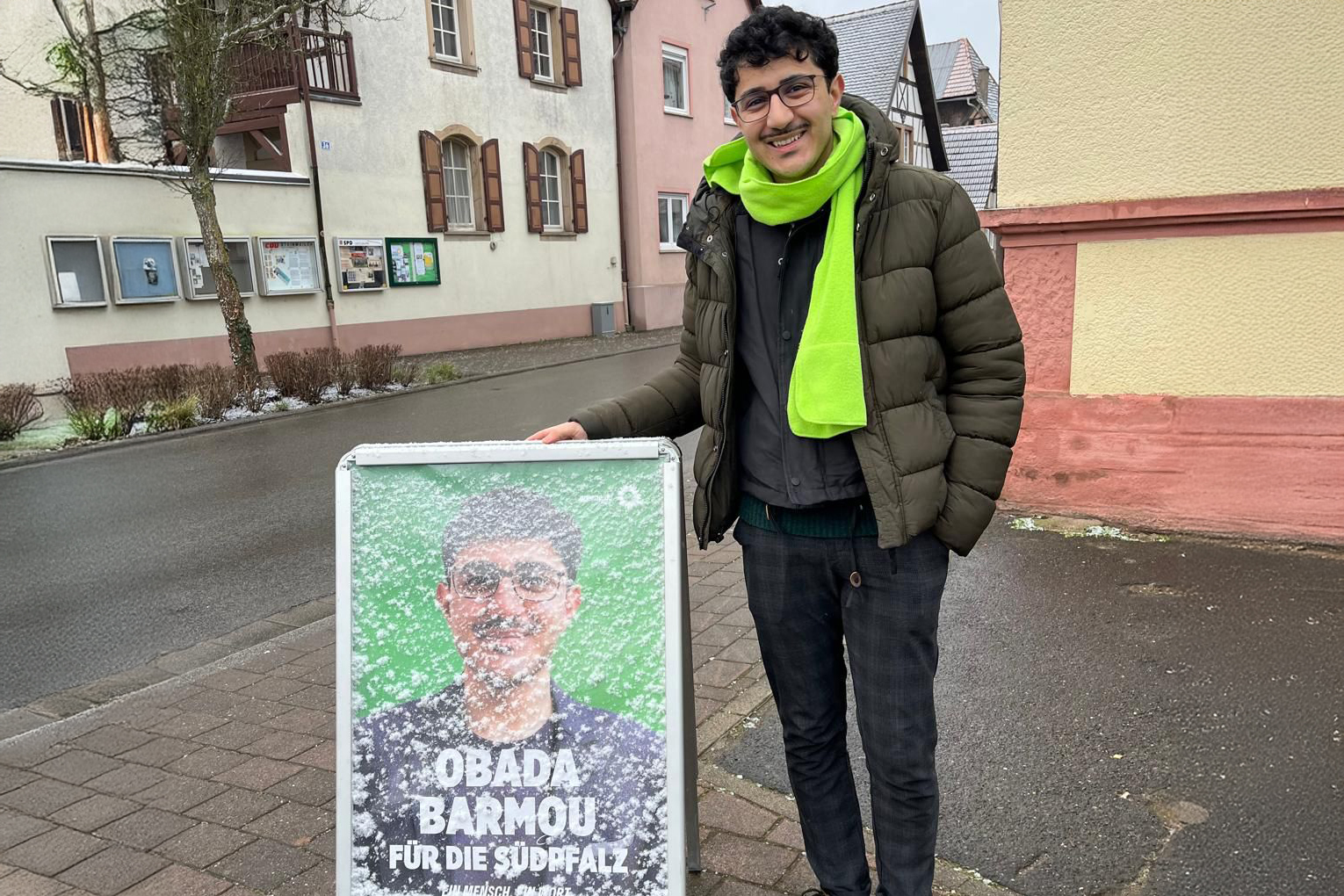 Obada Barmou im Winterwahlkampf zur Bundestagswahl 2025